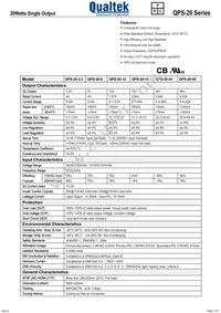 QPS-20-24 Datasheet Cover