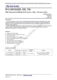 R1LV0816ASD-5SI#B0 Datasheet Page 3