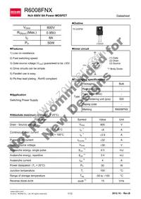 R6008FNX Datasheet Cover