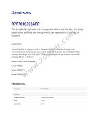 R7F7010293AFP#AA4 Datasheet Cover