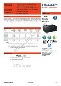 RAC03-09SC Datasheet Cover