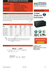 RAC10-12DC/277 Datasheet Cover