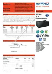 RAC15-05SK Datasheet Cover