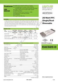 RACD20-350D-US Datasheet Cover