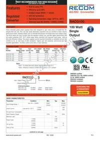 RACG100-48S Datasheet Cover