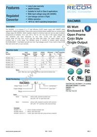 RACM65-05S-ST Datasheet Cover