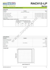 RACV12-24-LP Datasheet Page 2