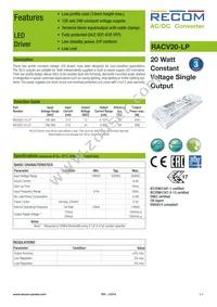 RACV20-12-LP Datasheet Cover