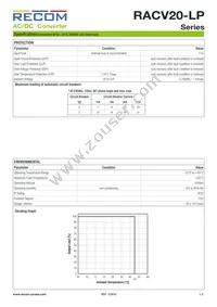 RACV20-12-LP Datasheet Page 2