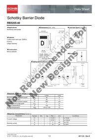 RB520S-40TE61 Datasheet Cover