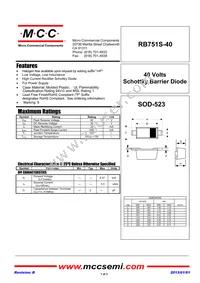 RB751S-40-TP Datasheet Cover