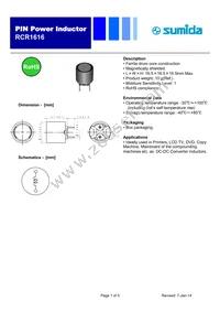 RCR1616NP-180M Datasheet Cover