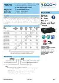 REM20-4805DW/P Datasheet Cover