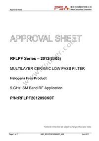 RFLPF2012090K0T Datasheet Cover