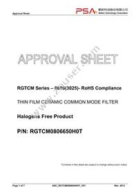 RGTCM0806650H0T Datasheet Cover