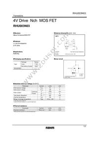 RHU003N03T106 Datasheet Cover