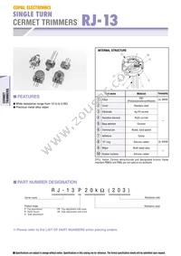 RJ-13SR502 Datasheet Cover