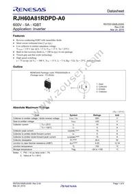 RJH60A81RDPD-A0#J2 Datasheet Cover