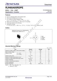 RJH60A85RDPE-00#J3 Datasheet Cover