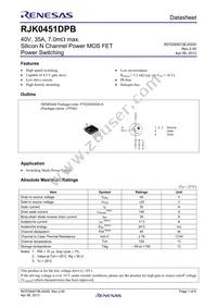 RJK0451DPB-00#J5 Datasheet Cover