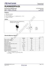 RJK0602DPN-E0#T2 Datasheet Cover