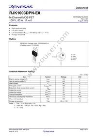 RJK1003DPN-E0#T2 Datasheet Cover
