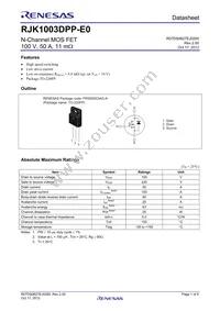 RJK1003DPP-E0#T2 Datasheet Cover