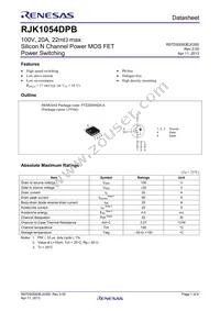 RJK1054DPB-00#J5 Datasheet Cover