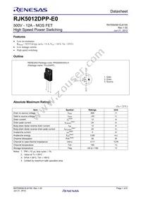 RJK5012DPP-E0#T2 Datasheet Cover