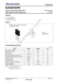 RJK5015DPK-00#T0 Datasheet Cover