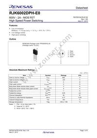 RJK6002DPH-E0#T2 Datasheet Cover