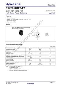 RJK6012DPP-E0#T2 Datasheet Cover