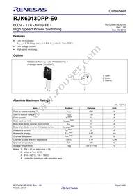 RJK6013DPP-E0#T2 Datasheet Cover