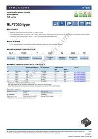 RLF7030T-4R7M3R4-T Datasheet Cover