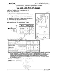 RN1101MFV Datasheet Cover