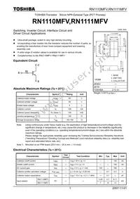 RN1110MFV Datasheet Cover