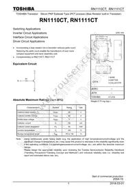 RN1111CT(TPL3) Datasheet Cover