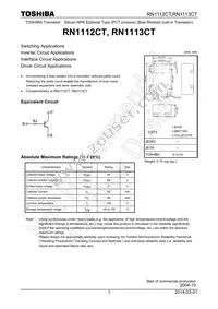 RN1113CT(TPL3) Datasheet Cover