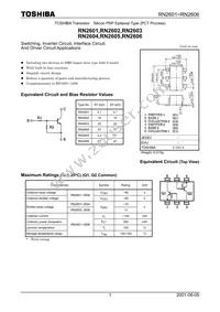 RN2606(TE85L Datasheet Cover