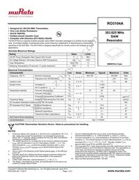 RO3104A Datasheet Cover