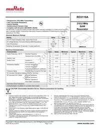 RO3118A Datasheet Cover