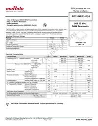 RO3164E-2 Datasheet Cover