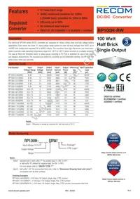 RP100H-2415SRW/P-HC Datasheet Cover