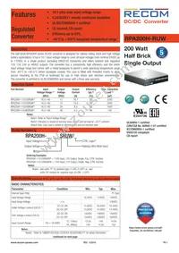 RPA200H-11048SRUW/N Datasheet Cover