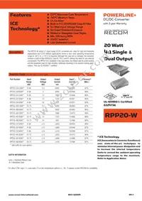 RPP20-4805DW/N Datasheet Cover