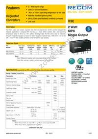 RSE-0505S/H2 Datasheet Cover