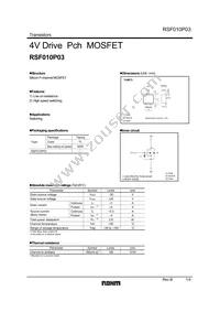 RSF010P03TL Datasheet Cover