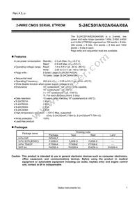 S-24CS08AFT-TB-1G Datasheet Cover