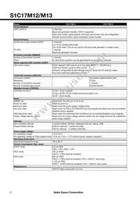 S1C17M13F101100-250 Datasheet Page 2