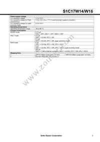 S1C17W16F102100-90 Datasheet Page 3